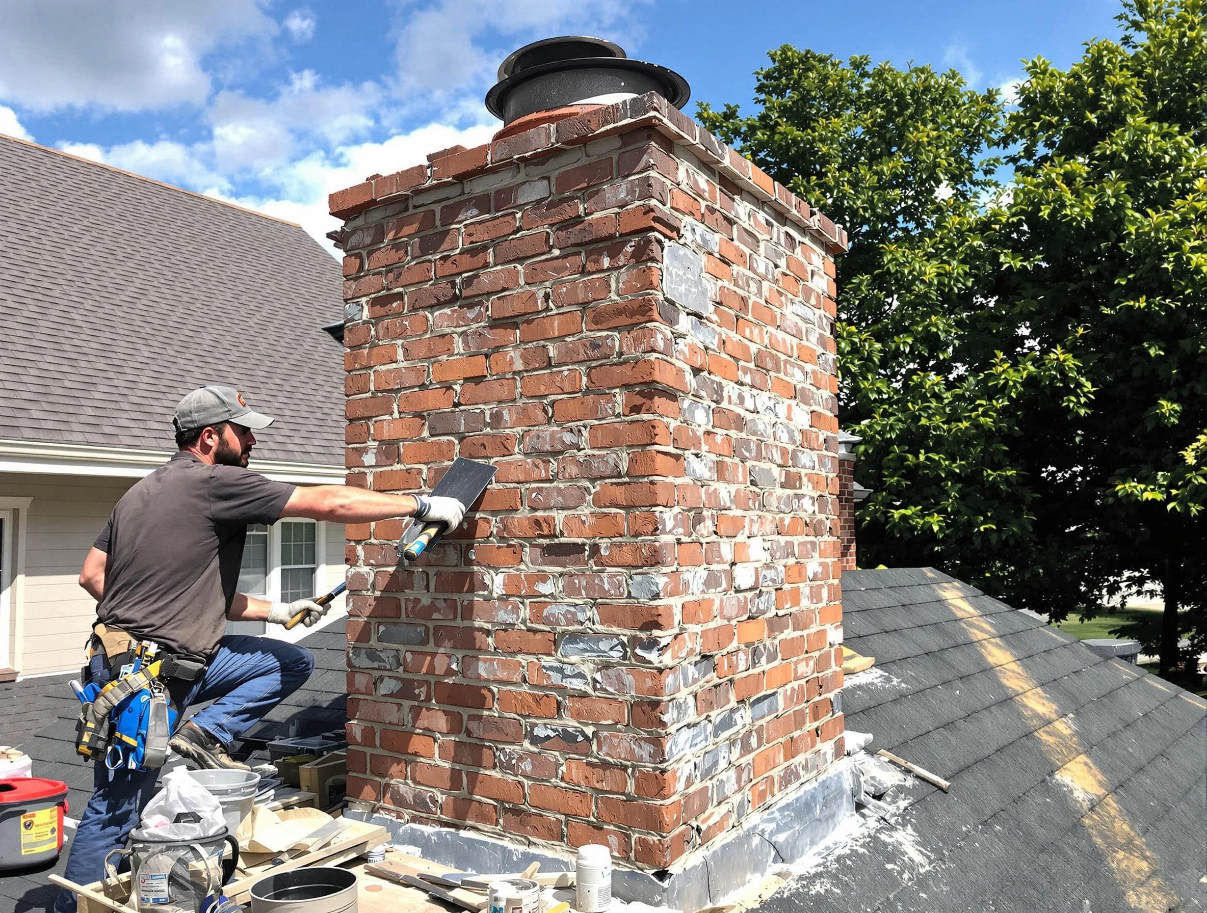 Completed chimney rebuild by Roxborough Park Chimney Sweep in Roxborough Park, CO