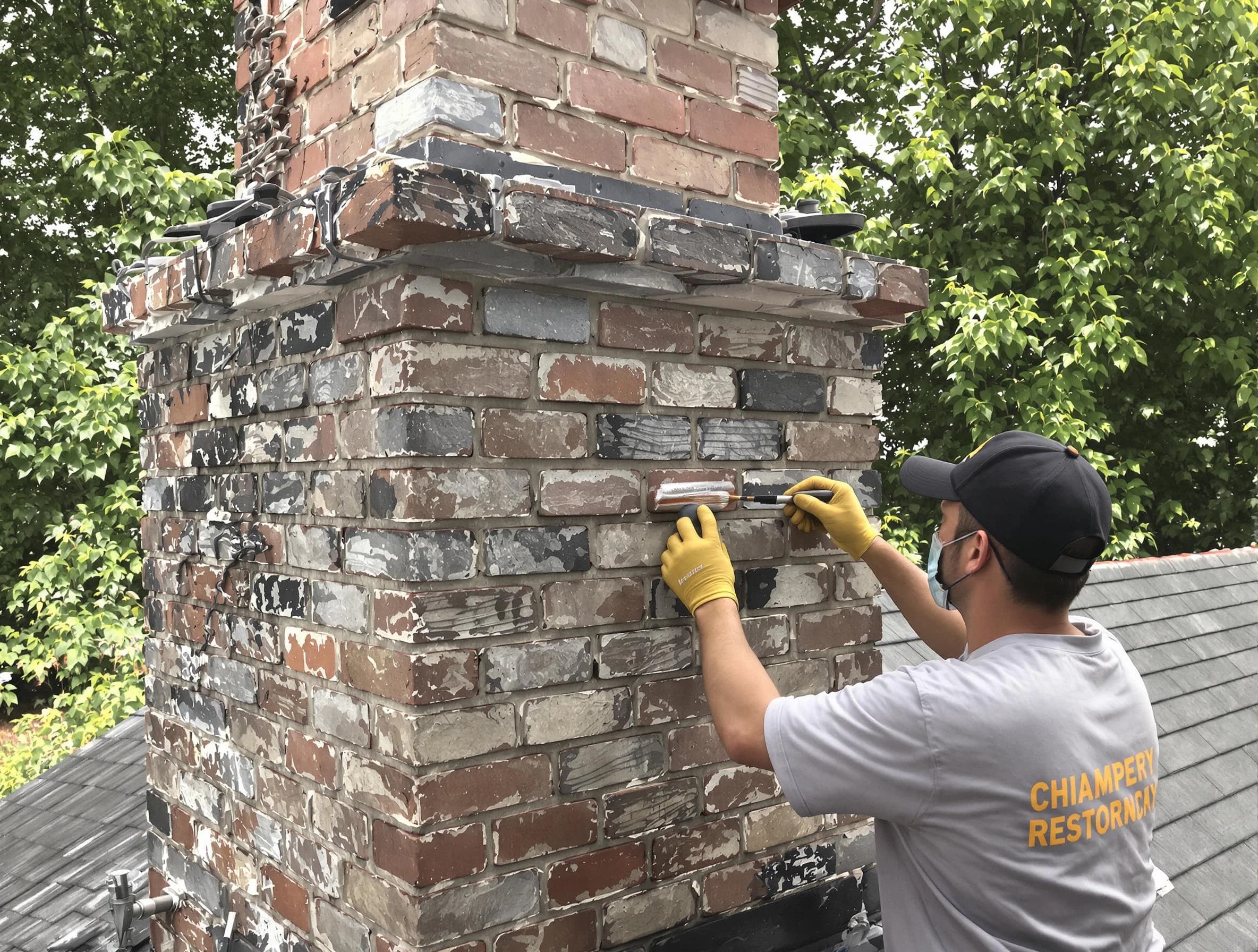 In-progress chimney restoration by Roxborough Park Chimney Sweep in Roxborough Park, CO