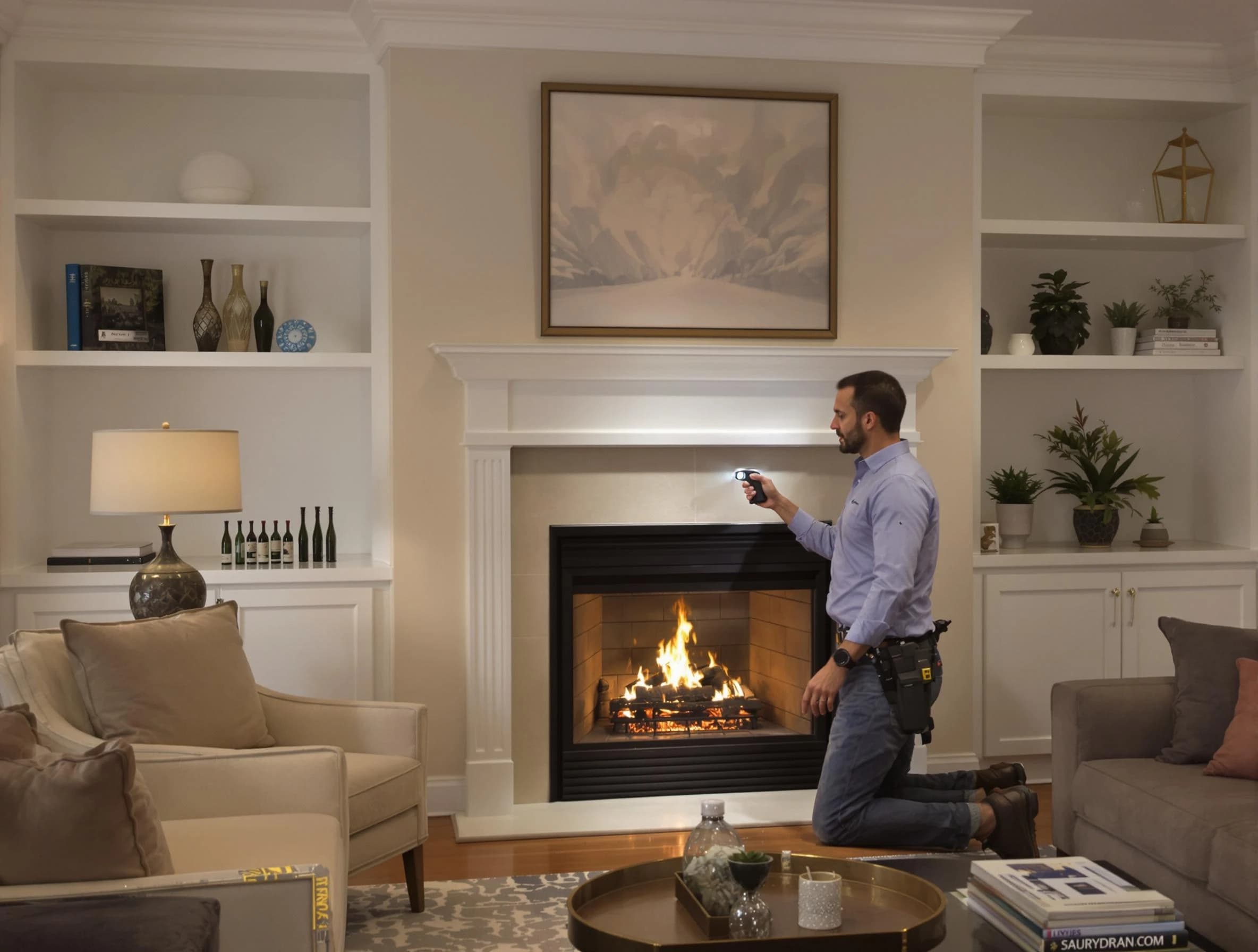 Roxborough Park Chimney Sweep conducting a fireplace safety inspection in Roxborough Park, CO