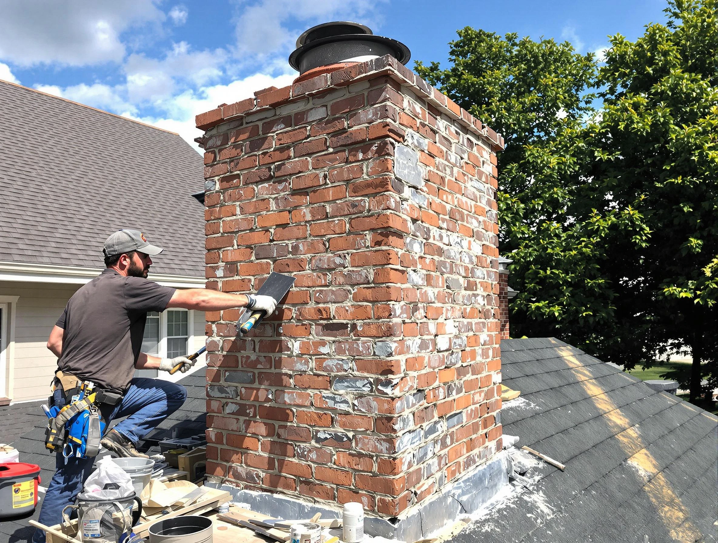 Completed chimney rebuild by Roxborough Park Chimney Sweep in Roxborough Park, CO